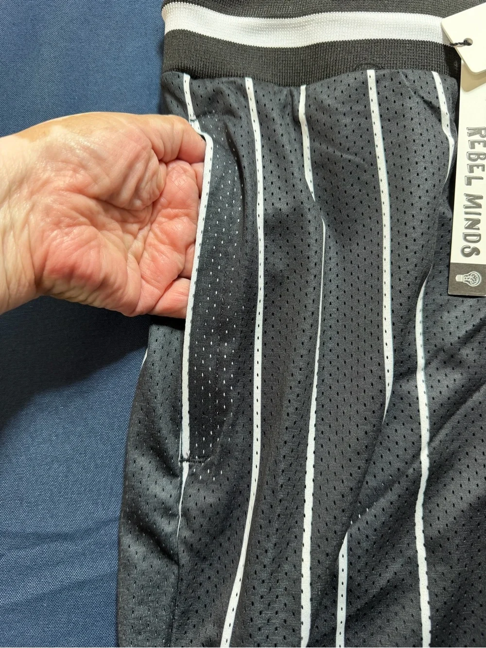 Rebel Minds Polyester Size XL NWT Pinstripe Mesh Shorts